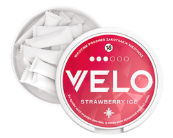 Velo strawberry ice original 10mg open wrap front with pouch