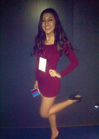Georgia rodger in a dress