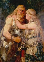 Arminius says goodbye to Thusnelda   Johannes Gehrts 1884