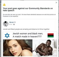 Interracial propaganda is hate speech if it involves jewish women lol