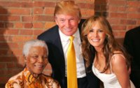 Donald Trump and wife Melania with Nelson Mandela