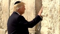 Donald Trump as President of the United States at the Wailing Wall in Israel