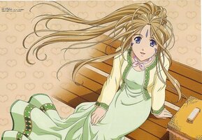 Ah my goddess belldandy anime girls bench wallpaper preview