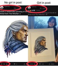 Geralt fanart redditors with girl photo without girl photo being a woman is hard r gaming show